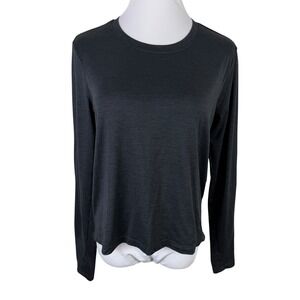 Reebok Women's Medium Long Sleeve Activewear Top Black Thumbholes